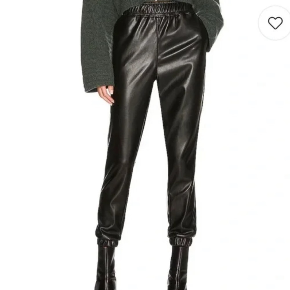 BB Dakota Leather Joggers - Black